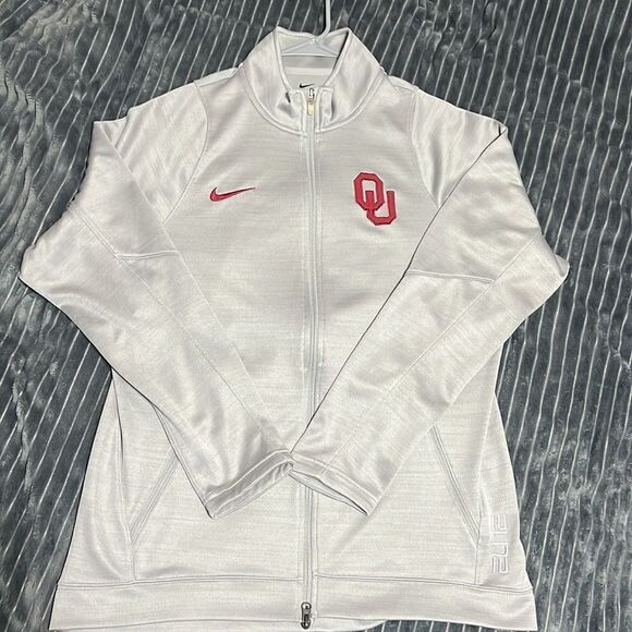🔥🏈 NIKE ELITE Dri-Fit OU Oklahoma SOONERS Jacket - Excellent - Men Sz L 🏈🔥 - Picture 10 of 12